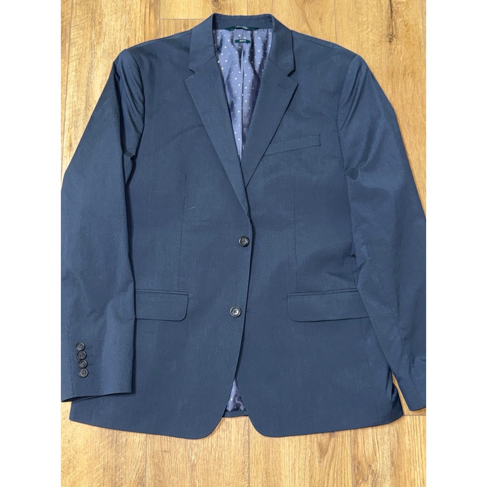 Perry Ellis Mens Slim Fit Blazer Jacket 44R Regular Blue Two‎ Button